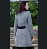 Middleton Knee Coat - Black & White Salt & Pepper Tweed Back 