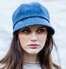 Ladies Flapper Cap - Navy & Red Herringbone Side