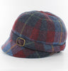 Ladies Flapper Cap - Navy & Red Check