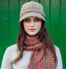 Ladies Flapper Cap - Brown Herringbone Front
