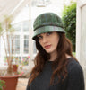 Ladies Flapper Cap - Green & Purple Check Front