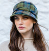 Ladies Flapper Cap - Green Check Side