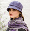 Ladies Flapper Cap - Lilac Herringbone Side