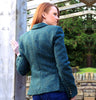 Ladies Short Tweed Jacket - Green Salt and Pepper Back]