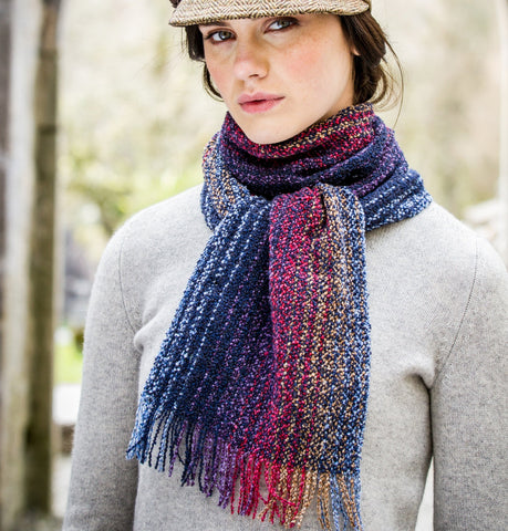 Navy & Red Mix Skellig Scarf Front 