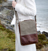 Tweed and Leather Satchel Bag