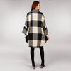 Ladies Tweed Cape - Black and Cream Check Back