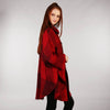 Ladies Tweed Cape Shawl Red Check Side