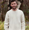 Unisex Aran Sweater with Crew Neck Details