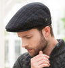 Traditional Flat Cap - Charcoal Check Side