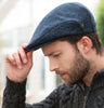 Traditional Flat Cap - Navy with Tan