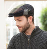 Traditional Flat Cap - Green Patchwork Side 