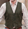 Mens Tweed Vest - Green Details