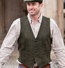 Mens Tweed Vest - Green Front 