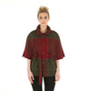 Belted Tweed Cape - Red Houndstooth 