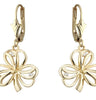 Diamond Shamrock Earrings - Yellow Gold Details