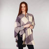 Throw Cape Shawl Tweed Lilac Cream Full