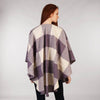Throw Cape Shawl Tweed Lilac Cream Back