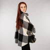 Ladies Tweed Cape Black and White Check Side