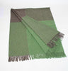 Irish Merino Wool and Lambswool Blanket - Green & Charcoal Front 