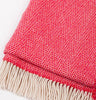 Irish Merino Wool & Cashmere Blanket - Fuschia & Beige Mix Details 