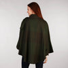 Ladies Tweed Cape Forest Green Back