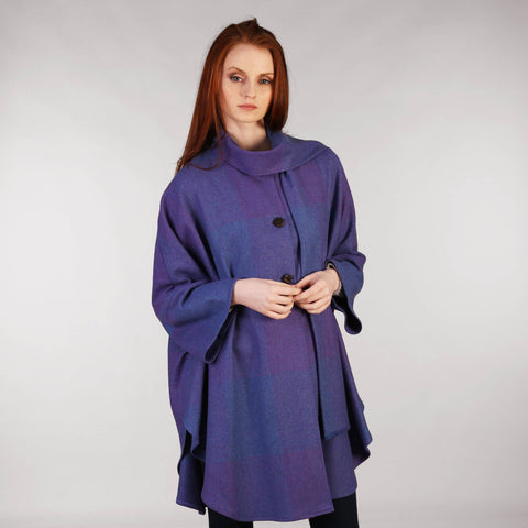 Purple Heather Cape Shawl Long Full 1