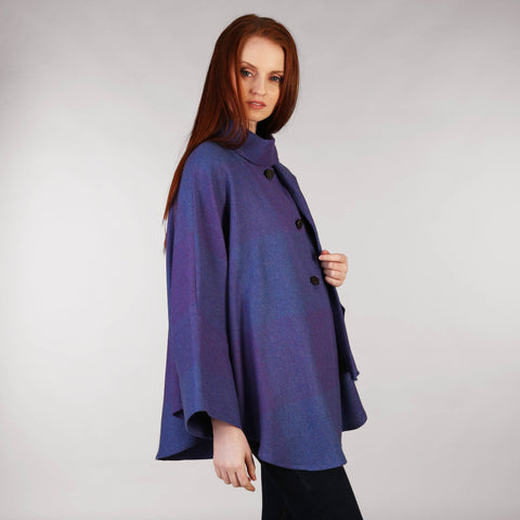 Purple Heather Cape Shawl Front 