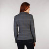 Ladies Tweed Jacket - Blue & Gold Windowpane Back