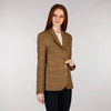 Ladies Tweed Jacket - Golden Brown & Pink Windowpane Front