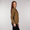 Ladies Tweed Jacket - Golden Brown & Pink Windowpane Side