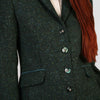 Ladies Tweed Hacking Jacket - Green Salt and Pepper Details