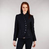 Ladies Tweed Jacket with Curve - Navy Windowpane Front