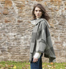 One Size Buttoned Cape - Grey Check Side