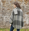 One Size Buttoned Cape - Grey Check Back